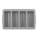 Bac à couverts Oympia Kristallon 4 compartiments GN 1/1 gris