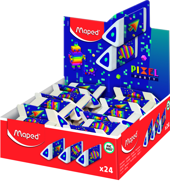 Gomme Maped Pixel Party Pyramid présentoir 24 pièces