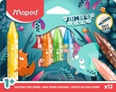 Crayon à la cire Maped Jungle Fever Jumbo set 12 couleurs