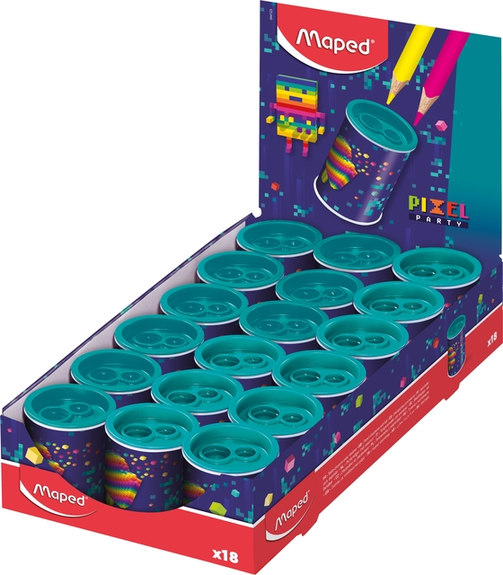 Puntenslijper Maped Pixel Party 2-gaats display à 18 stuks