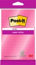 Bloc-mémos 3M Post-it 4645 Super Sticky 101x152mm ligné rose
