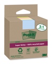 Bloc-mémos 3M Post-it 654 RSSCOL 76x76mm assorti 3+ 1 gratuit