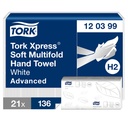 Essuie-mains Tork H2 Xpress Advanced 120399 Multifold 2 épaisseurs 212x340mm blanc 21x 136 feuilles