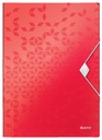 Chemise à élastique Leitz WOW A4 3 rabats PP rouge