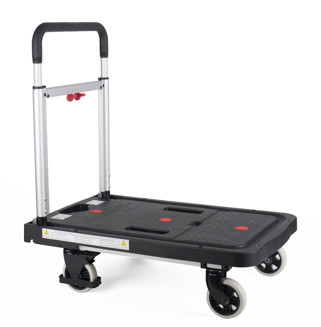 Chariot de manutention Pavo Platform Trolley pliable 137kg noir