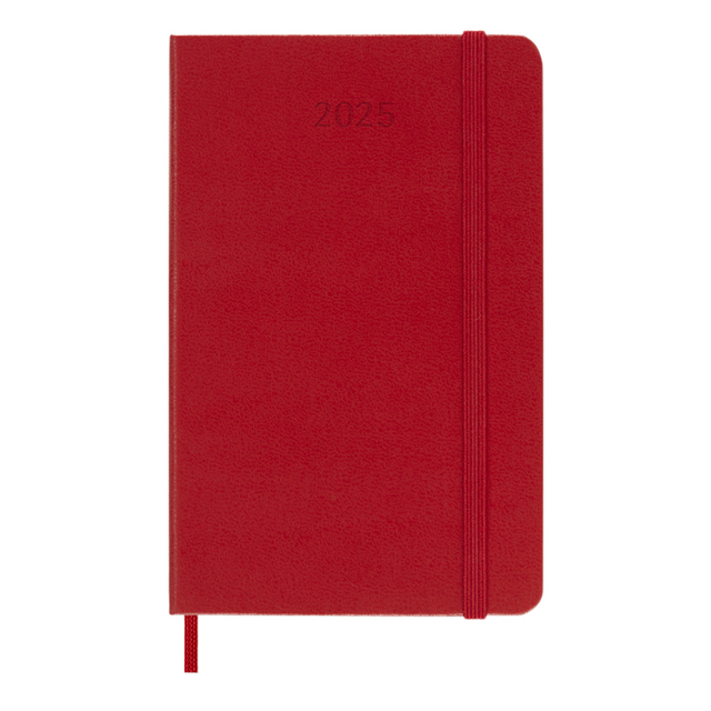 Agenda 2025 Moleskine 12 mois Planner Weekly 7j/1p Pocket souple rouge écarlate