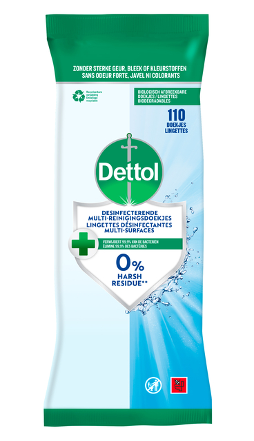 Reinigingsdoekjes Dettol antibacterieël Cleanser 110 stuks