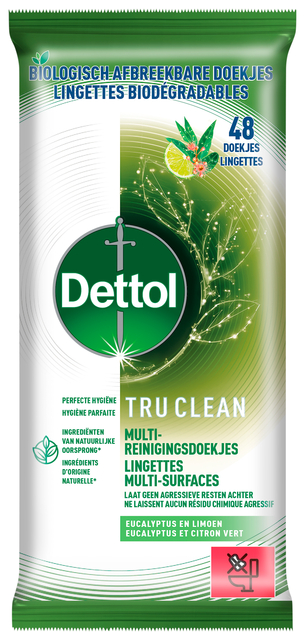 Lingettes multi-surfaces Dettol TC Eucalyptus & Citron 48 pièces