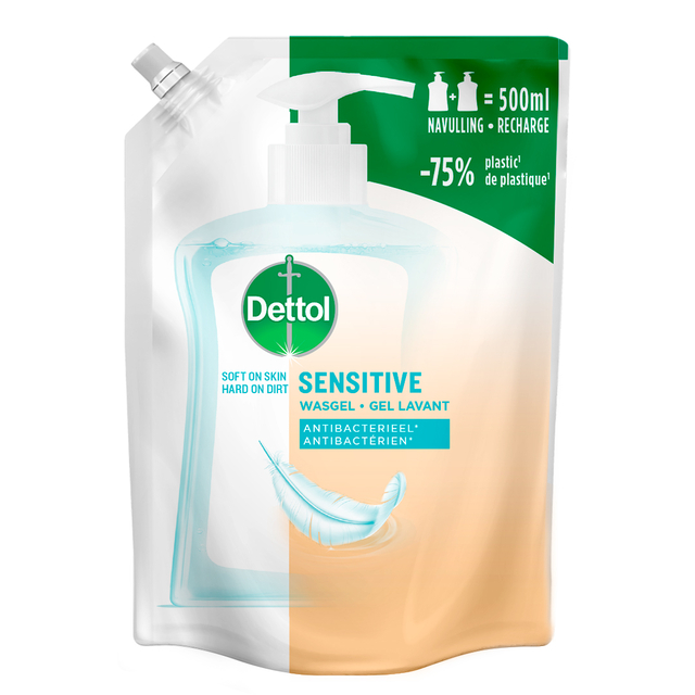 Handzeep Dettol Sensitive antibacterieël 500ml refill