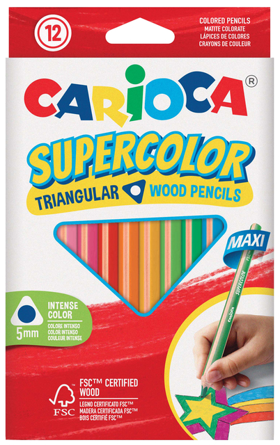 Crayon de couleur Carioca Supercolor Triangular set 12 couleurs
