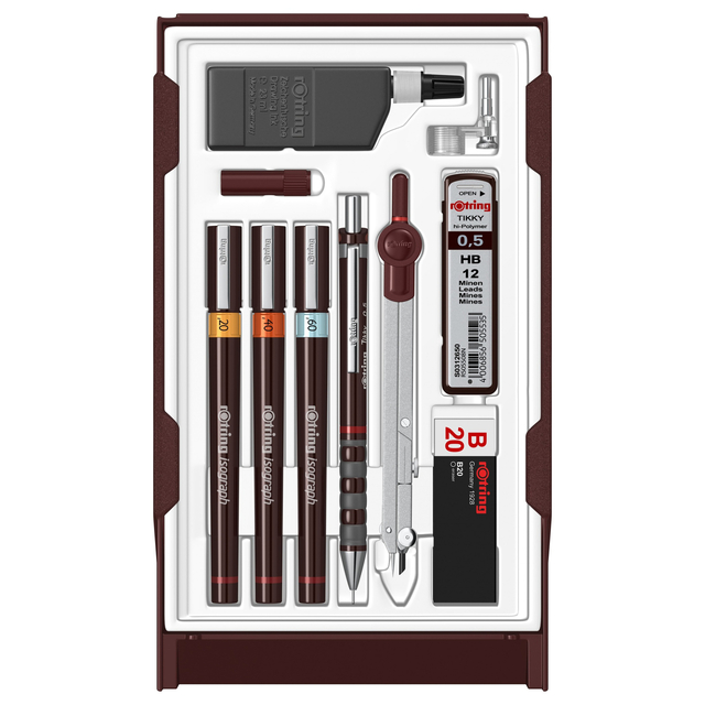 Tekenset rOtring Isograph 7-delig