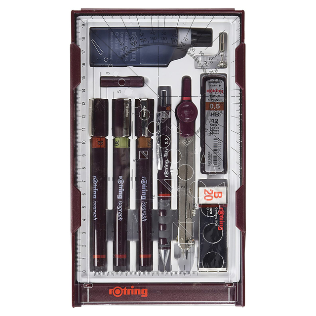 Set dessin rOtring Isograph Master 10 pièces