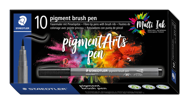 Feutre pinceau Staedtler PigmentArts 1mm noir intense