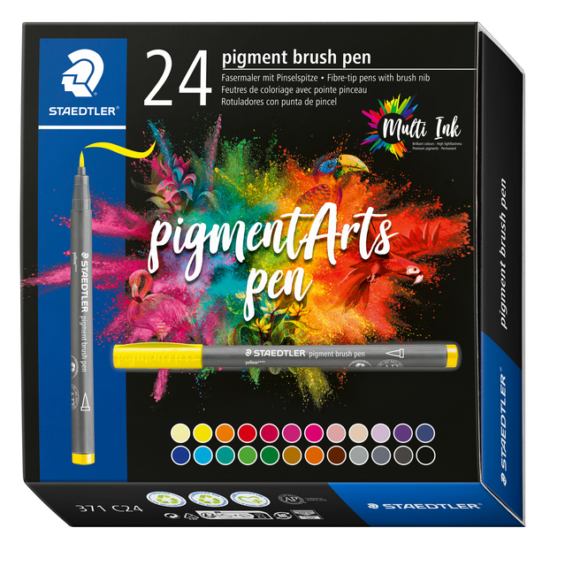 Brushpen Staedtler PigmentArts set à 24 kleuren