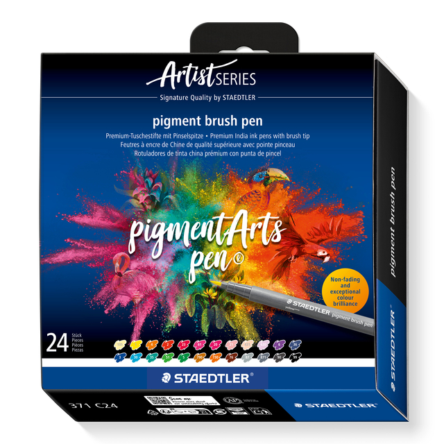 Feutre pinceau Staedtler PigmentArts set 24 couleurs