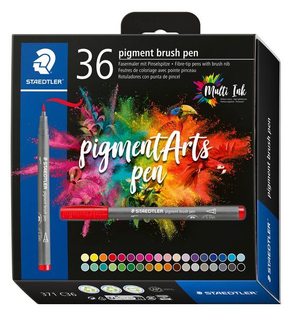 Feutre pinceau Staedtler PigmentArts set 36 couleurs