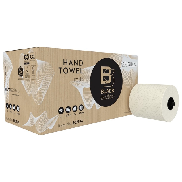 Handdoekrol BlackSatino PT50 Original 2-laags 175m wit 307194