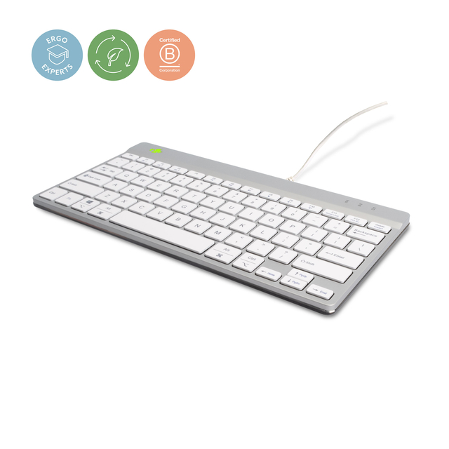 Clavier ergonomique R-Go Compact Break QWERTY Filaire blanc