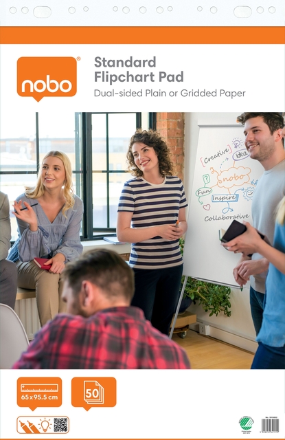 Flipoverpapier Nobo standaard 65x95cm dubbelzijdig plano 50vel