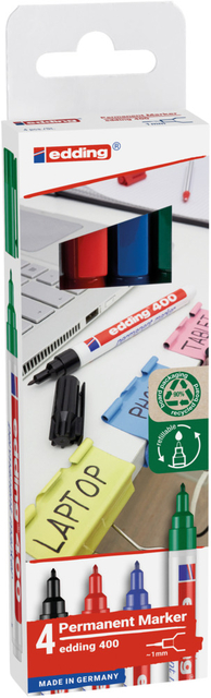 Viltstift edding 400 creatief rond 1mm assorti