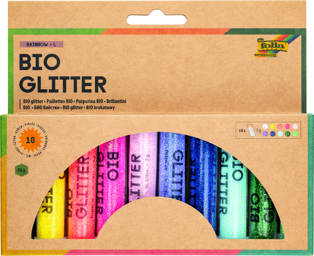 Poudre paillettes Folia Rainbow 7g 10 couleurs