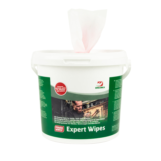 Lingette nettoyante Dreumex Expert Wipes seau 130 pièces blanc