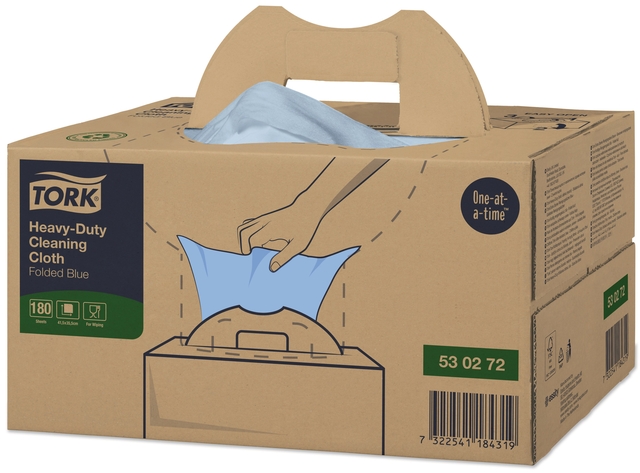 Chiffon de nettoyage Tork Premium Heavy-Duty W7 530272 Handy Box 1 épaisseur 180 feuilles bleu