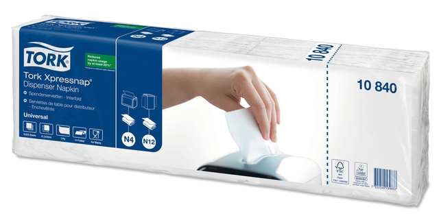 Serviette Tork Xpressnap® N4 Universal N4 10840 213x330mm pli 1/4 1 ép blanc 1125 pièces