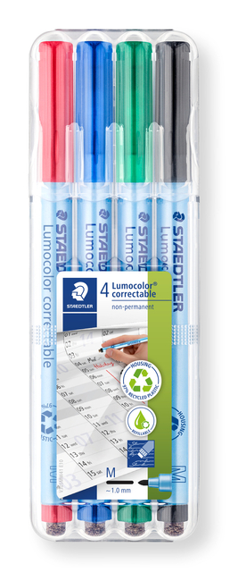 Feutre Staedtler Lumocolor 305 Correctable non permanent M set 4 pièces