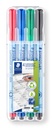 Viltstift Staedtler Lumocolor 305 non permanent correctable M set à 4 stuks
