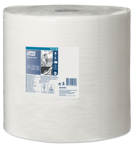 Papier d'essuyage Tork Wiping 130109 W1 1 épaisseur 1180m blanc