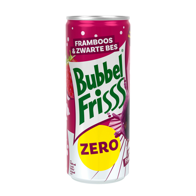 Boisson fruitée DubbelFriss framboise cassis Zero canette 250ml