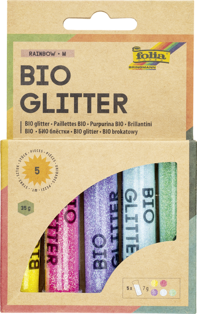 Poudre paillettes Folia Rainbow 7g 5 couleurs