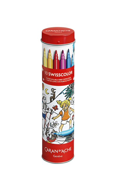 Feutre Caran d'ache Swisscolor avec poster étui 10 couleurs