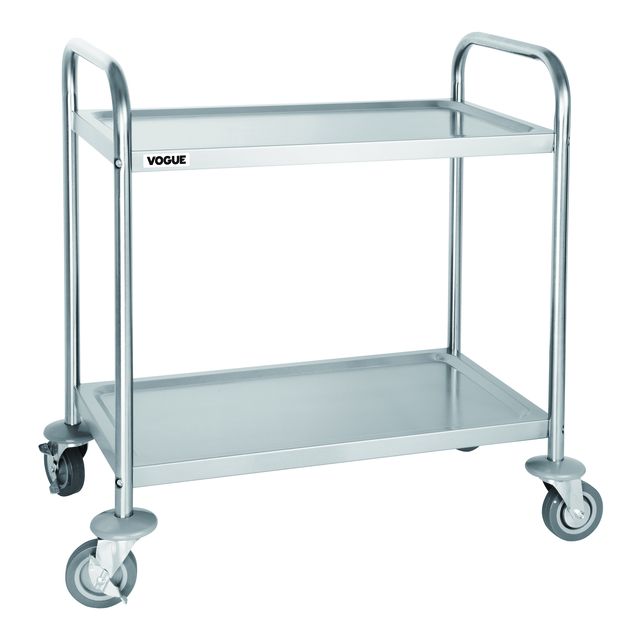 Chariot de service Vogue inox 2 plateaux 82,5x71cm