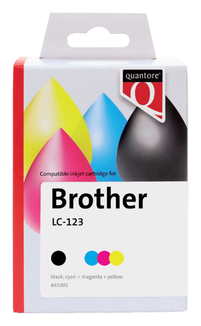 Cartouche d'encre Quantore alternative pour Brother LC-123 noir + 3 couleurs