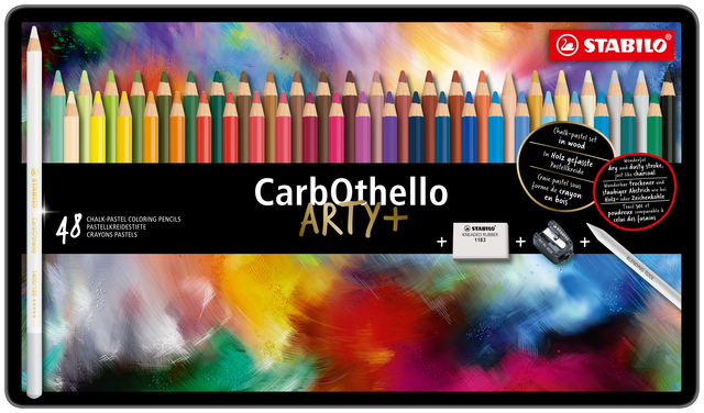 Crayon craie pastel STABILO CarbOthello assorti boîte 48 pièces