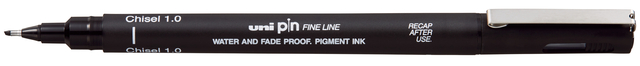 Fineliner Uni-Ball Pin biseau 1mm noir