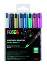 Paintmarker Uni POSCA PC1MR extra fijn metallic assorti set à 8 stuks