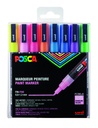 Paintmarker Uni POSCA PC3M fijn glitter pastel assorti set a 8 stuks