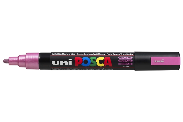 Marqueur peinture Posca PC5M Medium rose métal
