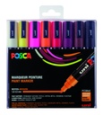 Paintmarker Uni POSCA PC5M medium warm assorti set à 8 stuks