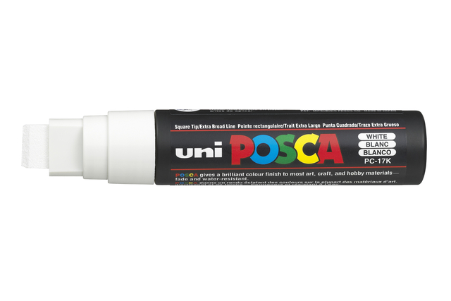 Paintmarker Uni POSCA PC17K extra breed rechthoek wit