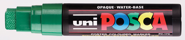 Paintmarker Uni POSCA PC17K extra breed rechthoek donkergroen