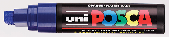 Paintmarker Uni POSCA PC17K extra breed rechthoek donkerblauw