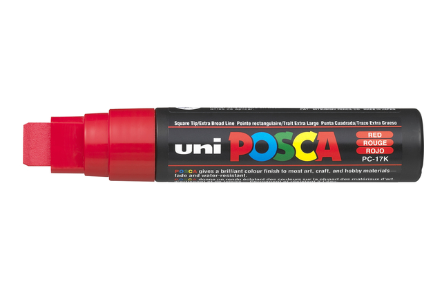 Verfstift Posca PC17K extra breed rechthoek rood