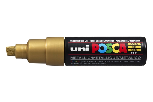 Verfstift Posca PC8K breed schuin goud