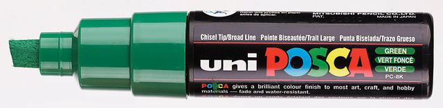 Paintmarker Uni POSCA PC8K breed schuin donkergroen