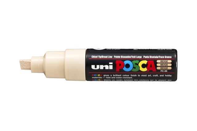 Verfstift Posca PC8K breed schuin beige