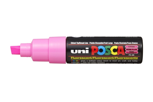 Marqueur peinture Posca PC8K Large biseau rose fluo